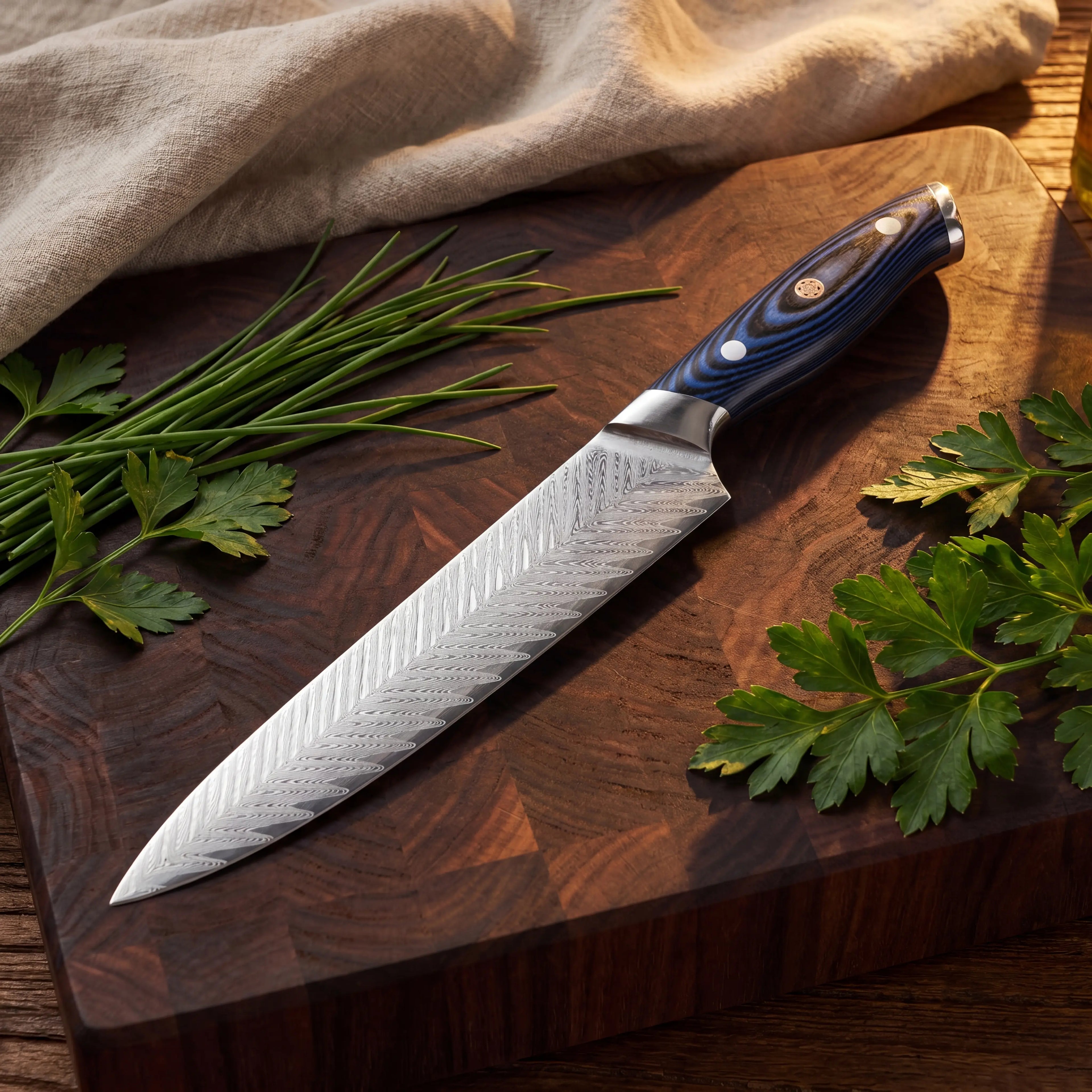 Mabayui Chef Knife — Blue Resin Handle