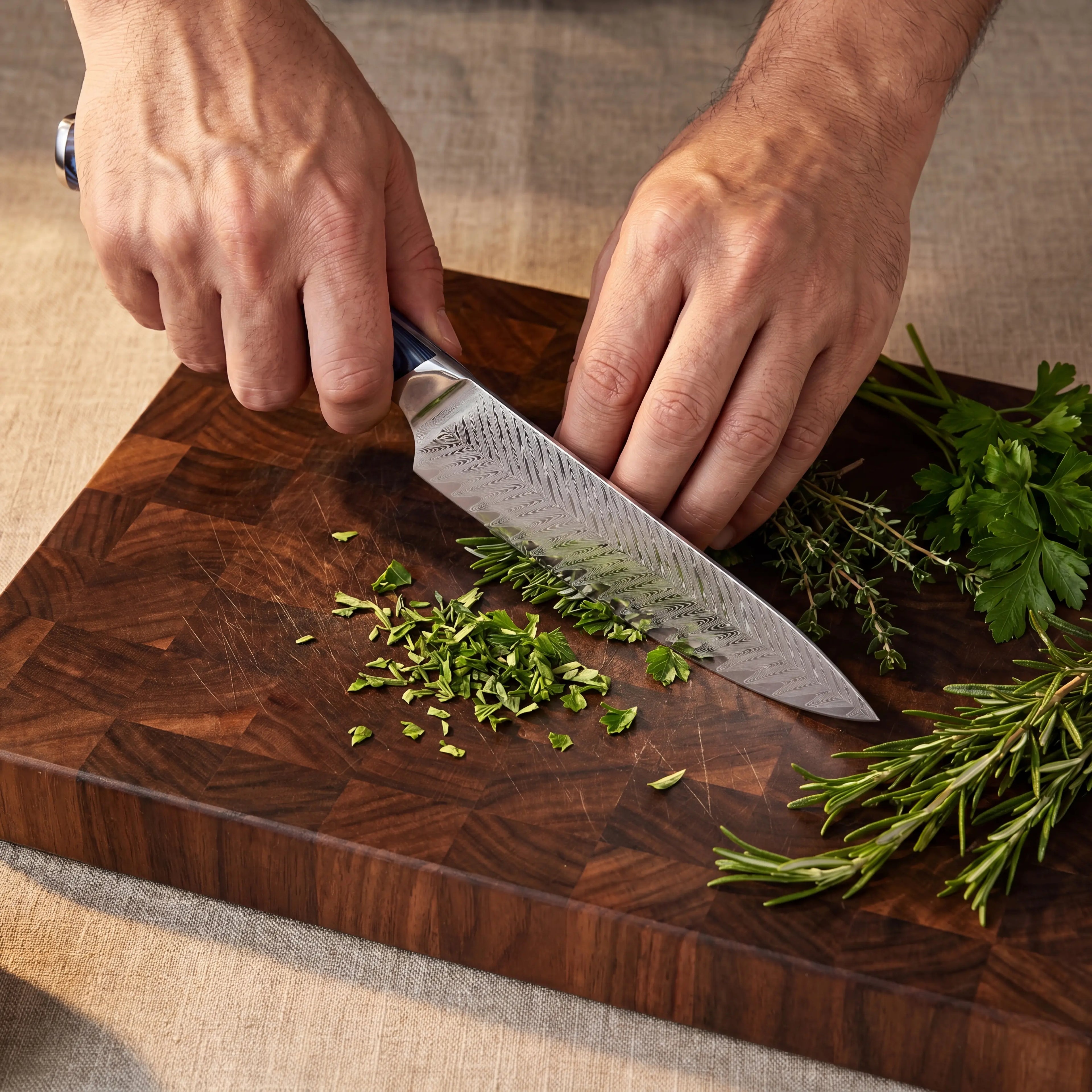 Mabayui Chef Knife — Blue Resin Handle
