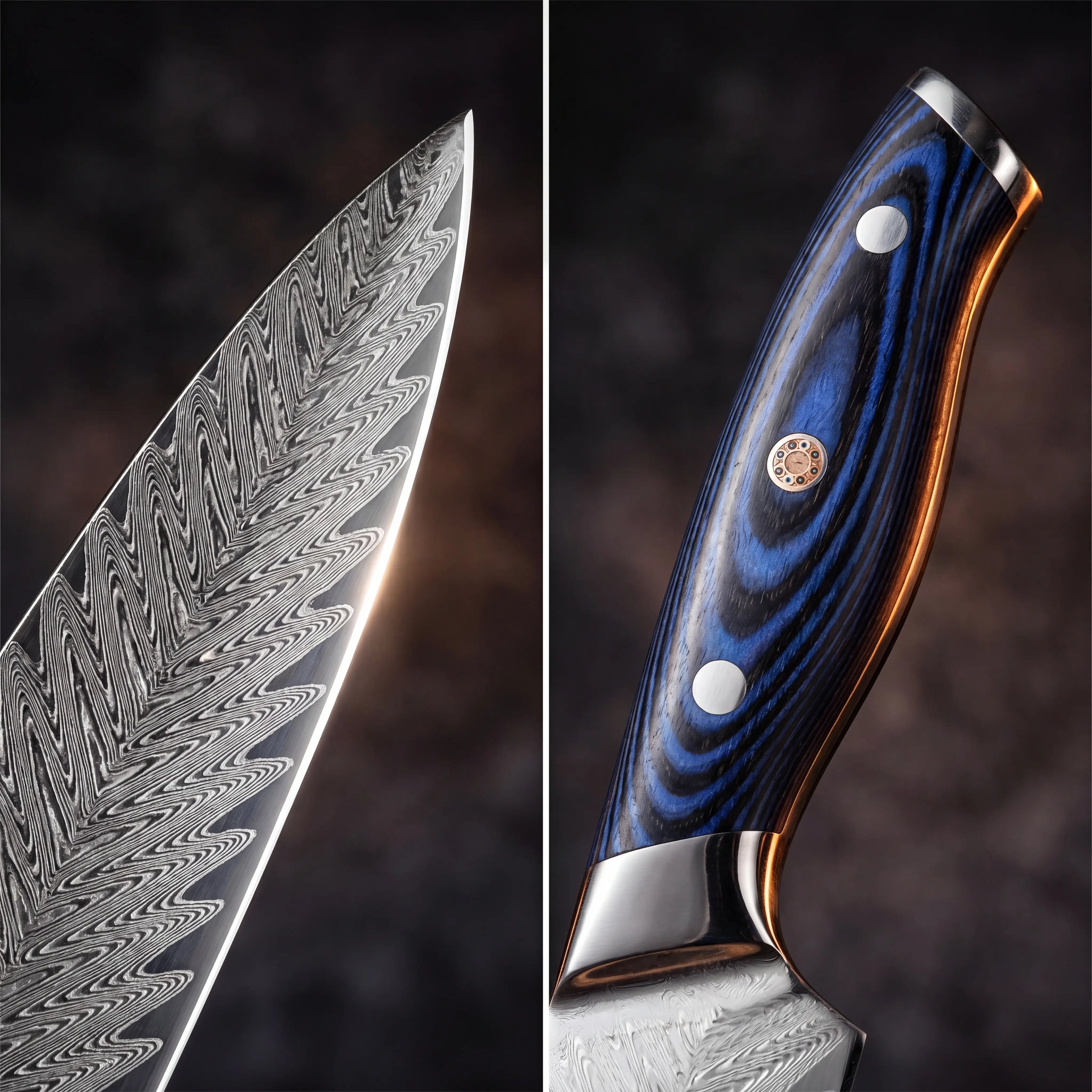 Mabayui Chef Knife — Blue Resin Handle