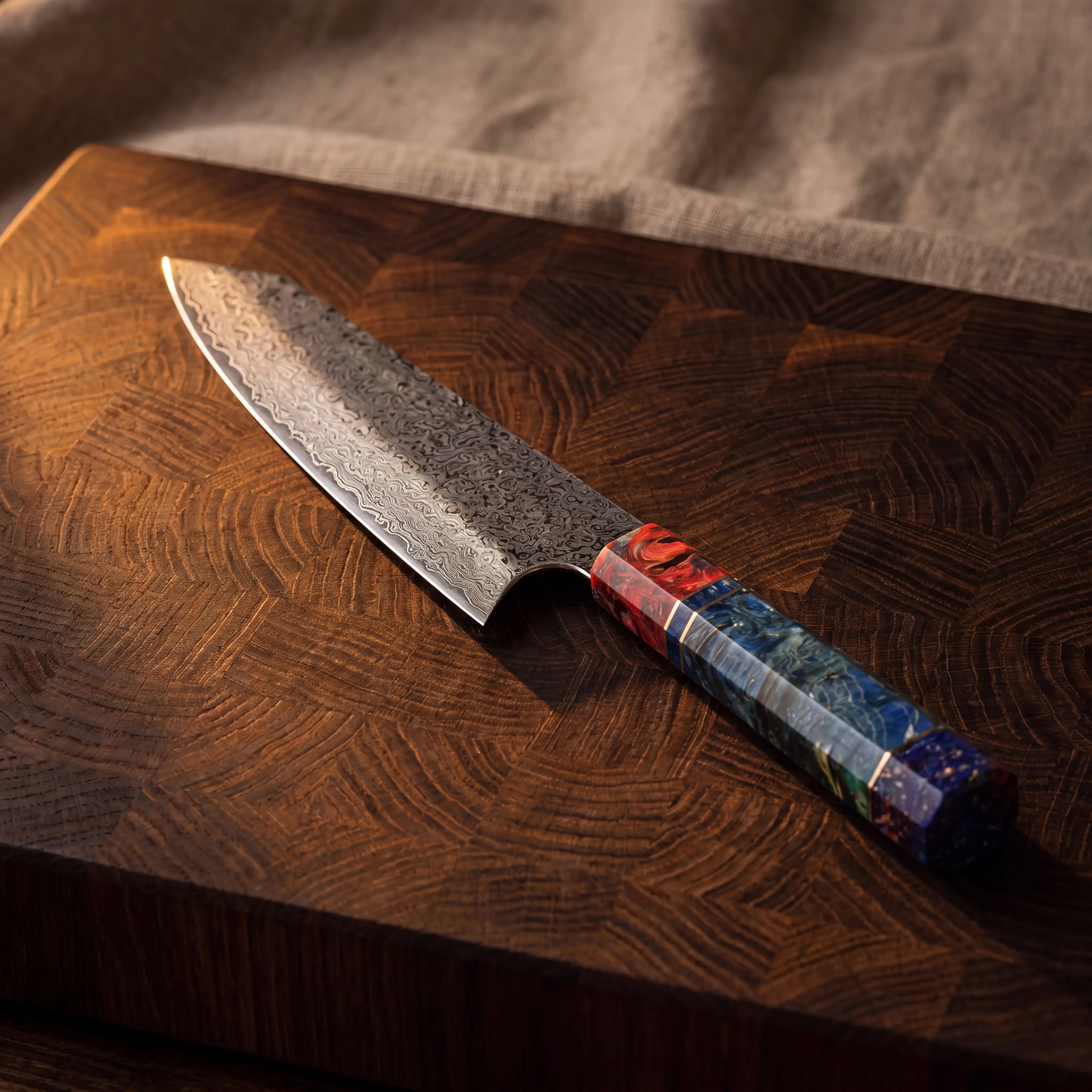 Kiritsuke Knife — Coloured Ebony Handle
