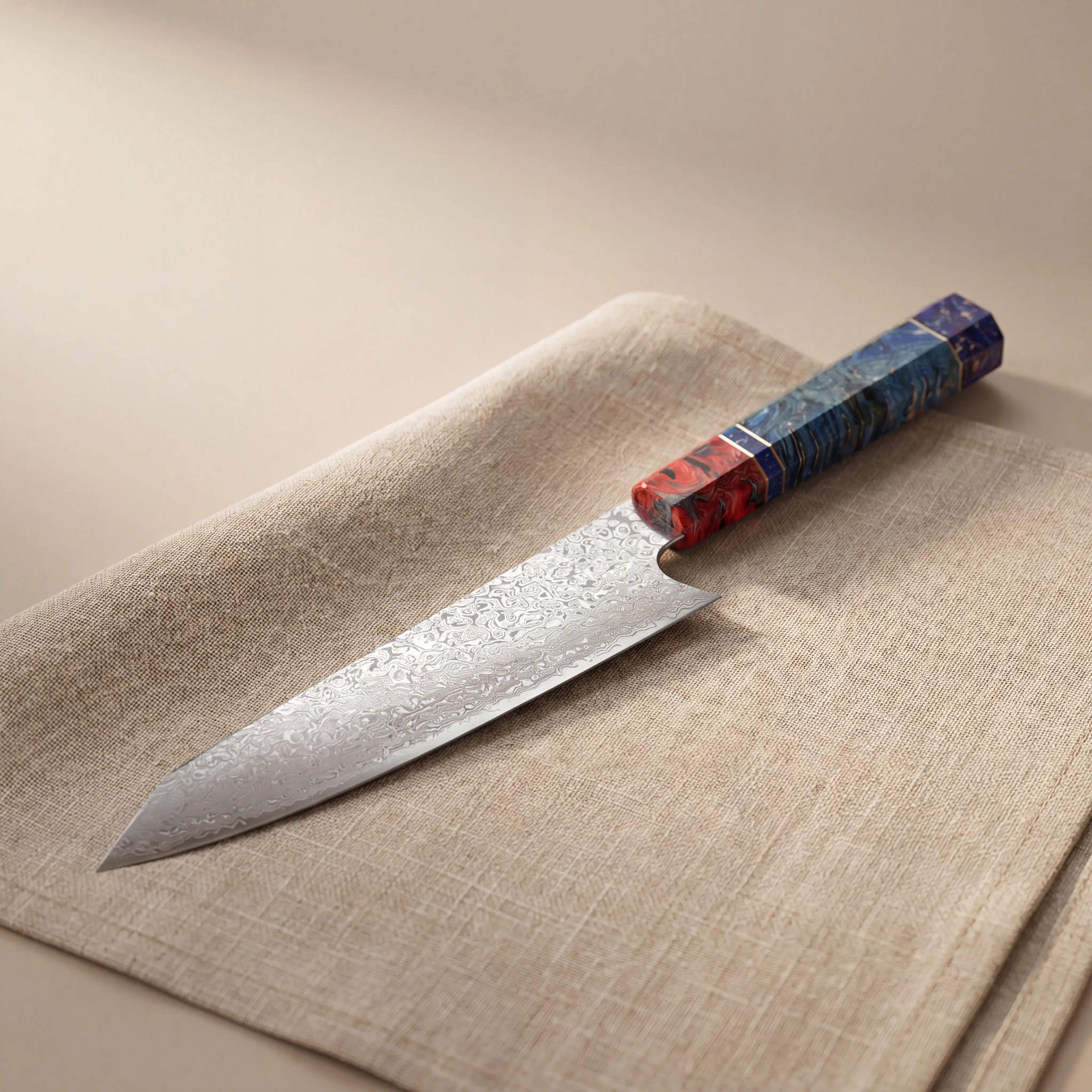 Kiritsuke Knife — Coloured Ebony Handle