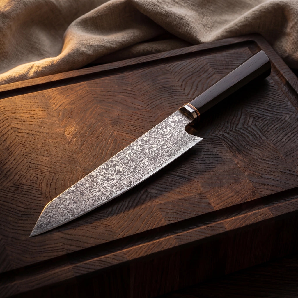 Kiritsuke Knife — Ebony Octagonal Handle