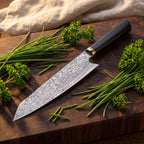 Kiritsuke Knife — Ebony Octagonal Handle