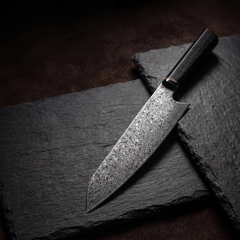 Kiritsuke Knife — Ebony Octagonal Handle