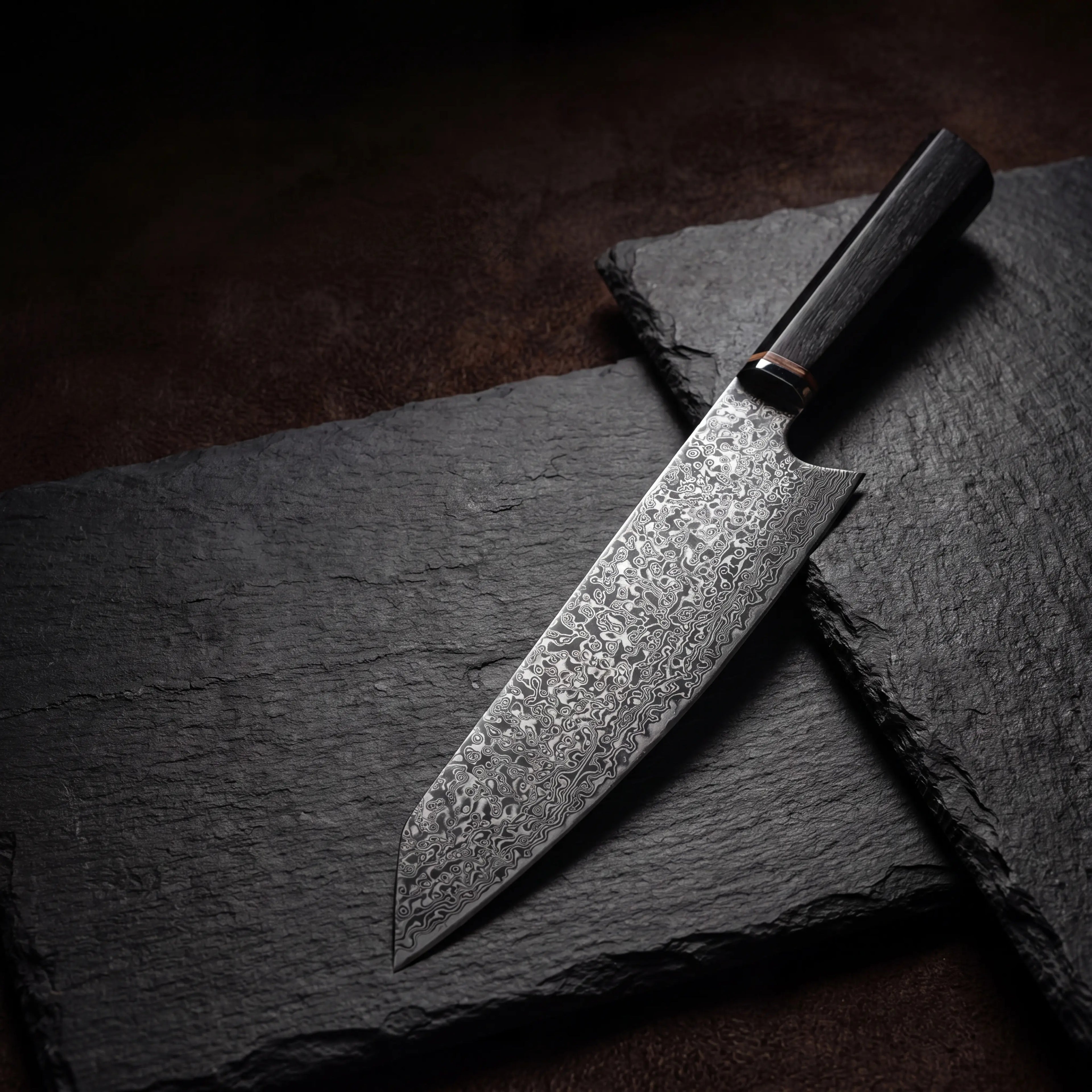 Kiritsuke Knife — Ebony Octagonal Handle