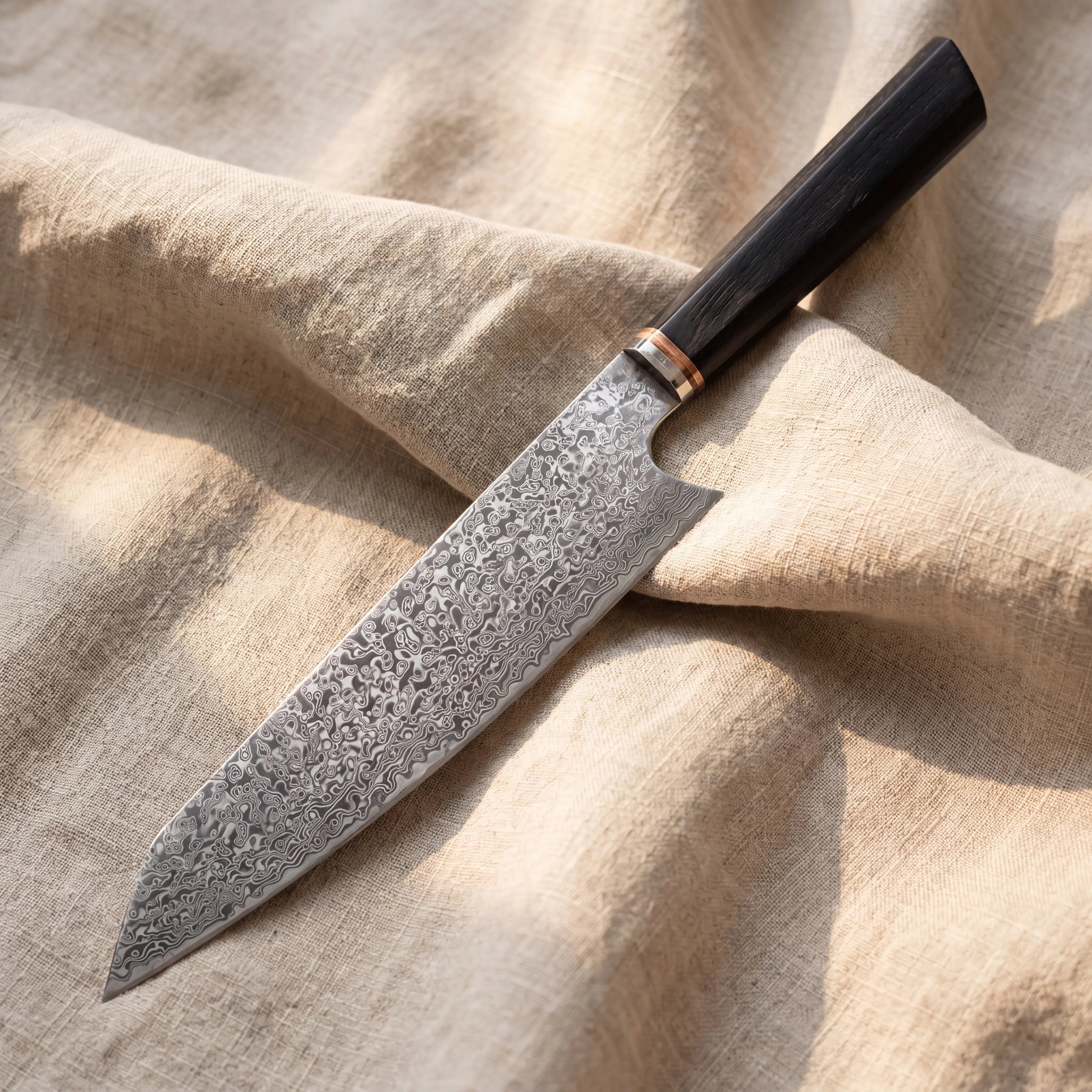 Kiritsuke Knife — Ebony Octagonal Handle