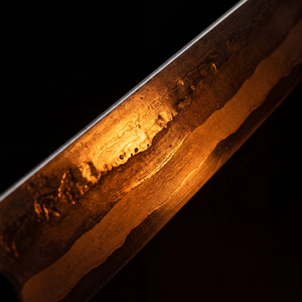 Kiritsuke Chef Knife —  Yellow and Black Resin Handle