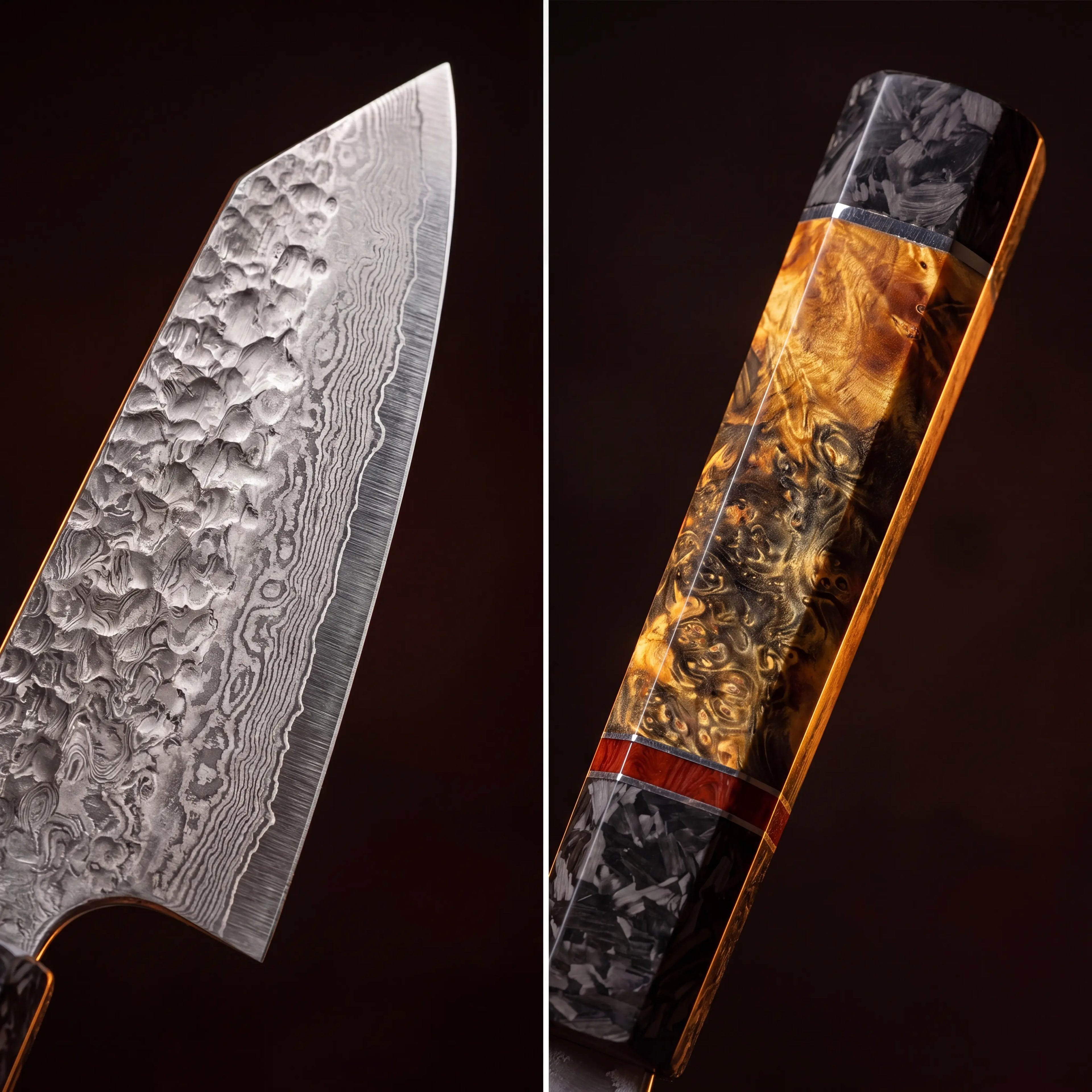 Kiritsuke Chef Knife —  Yellow and Black Resin Handle