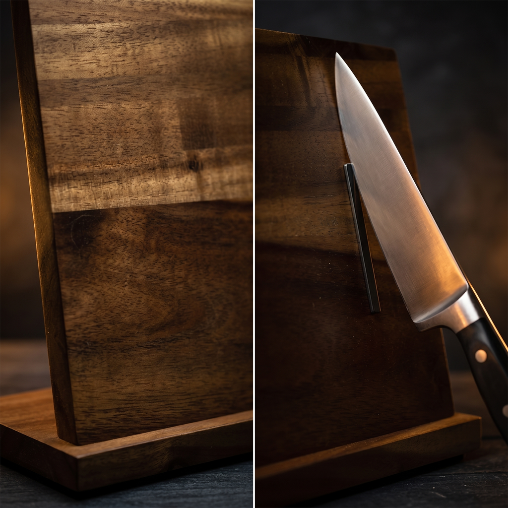 Magnetic Knife Block — Acacia Wood
